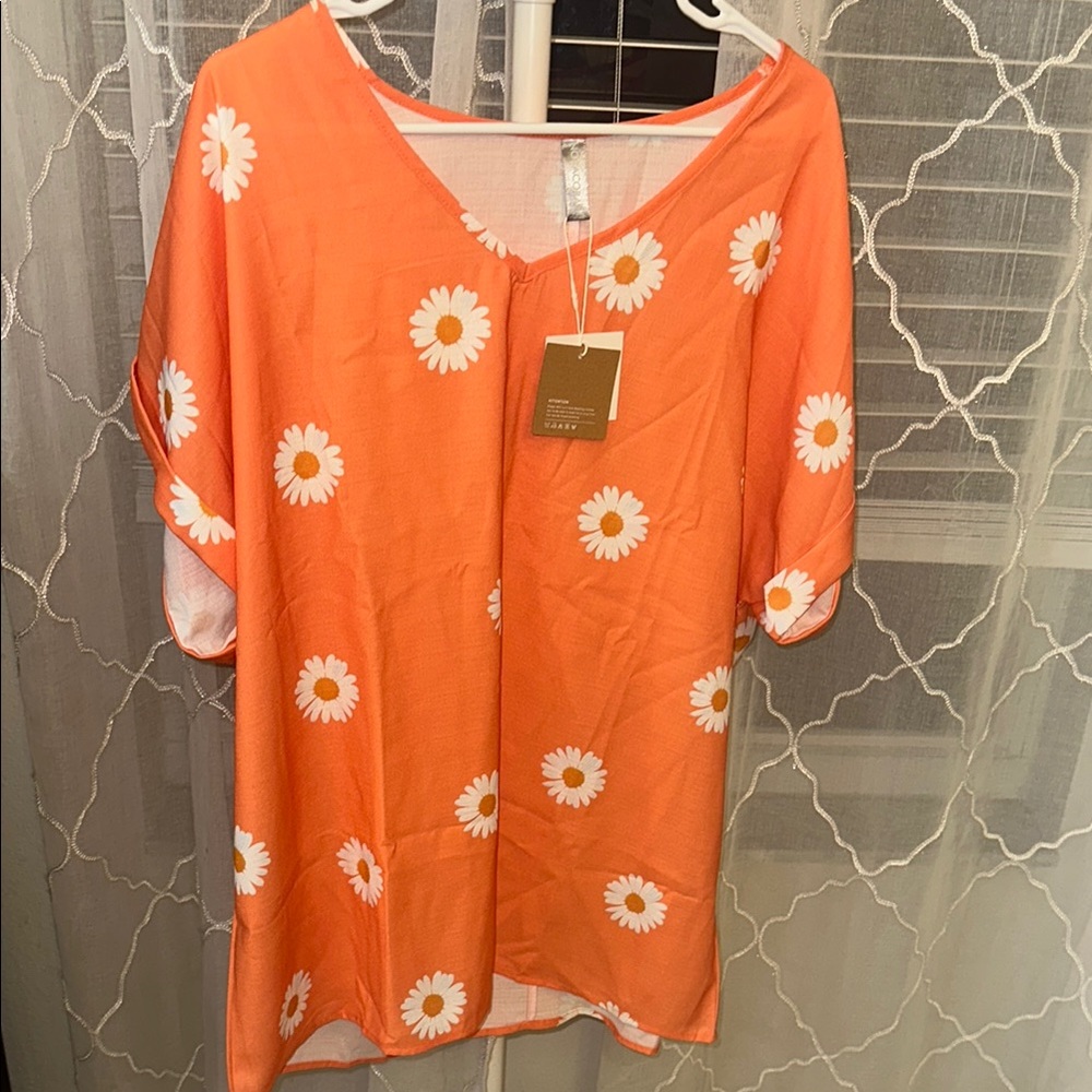 Orange Floral Women's Top